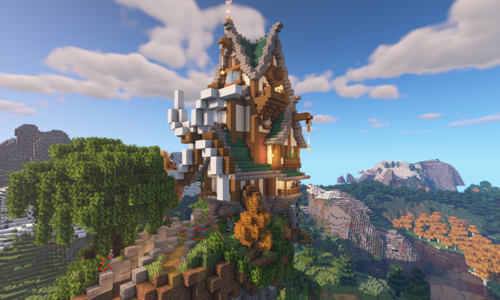Minecraft  How to Build a Medieval Mountain House 