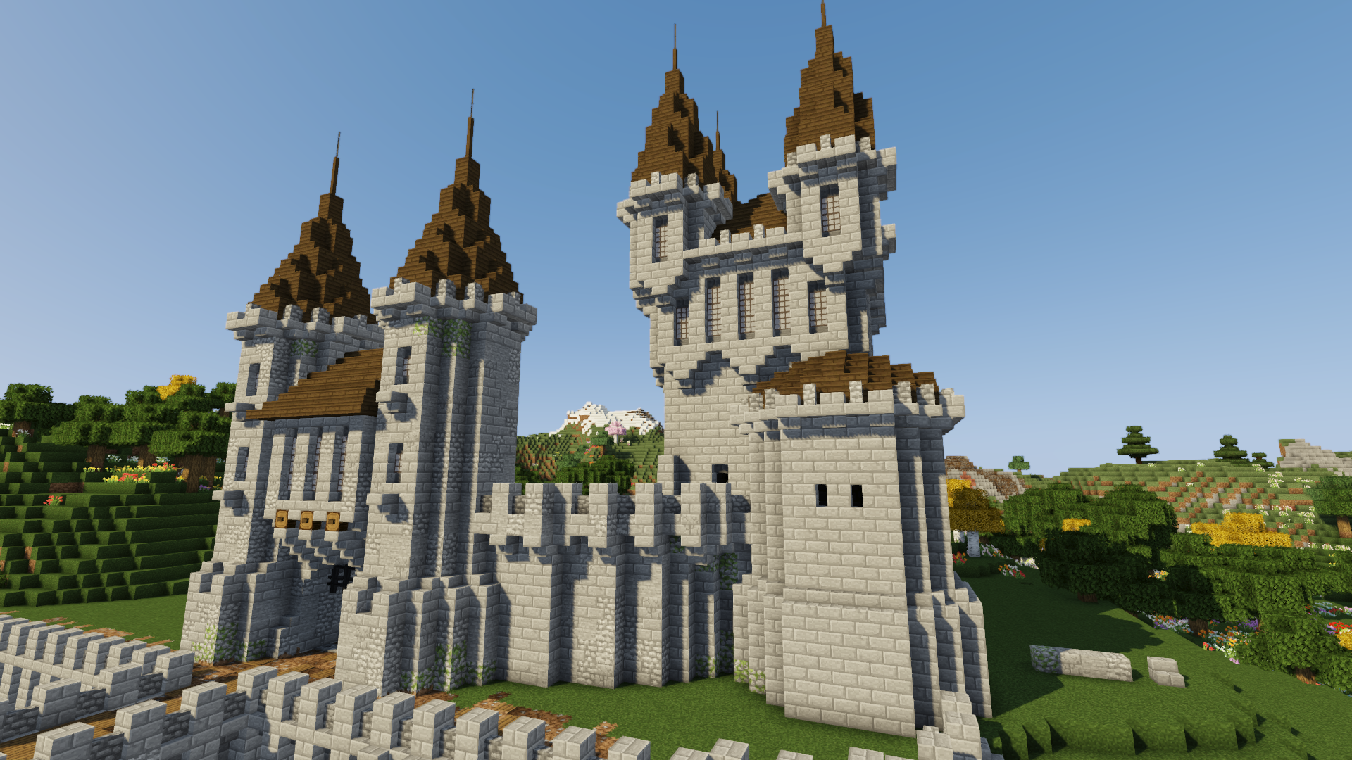 How To Build A Castle Minecraft Tutorial Medieval Castle Part 2 Bluenerd