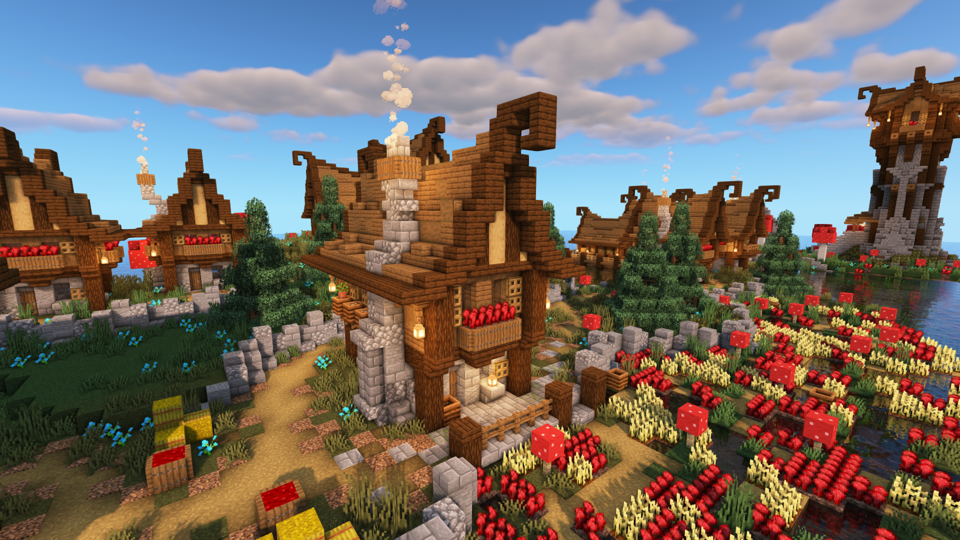 Minecraft Timelapse: Transforming a Swamp Biome into a Fantasy Village