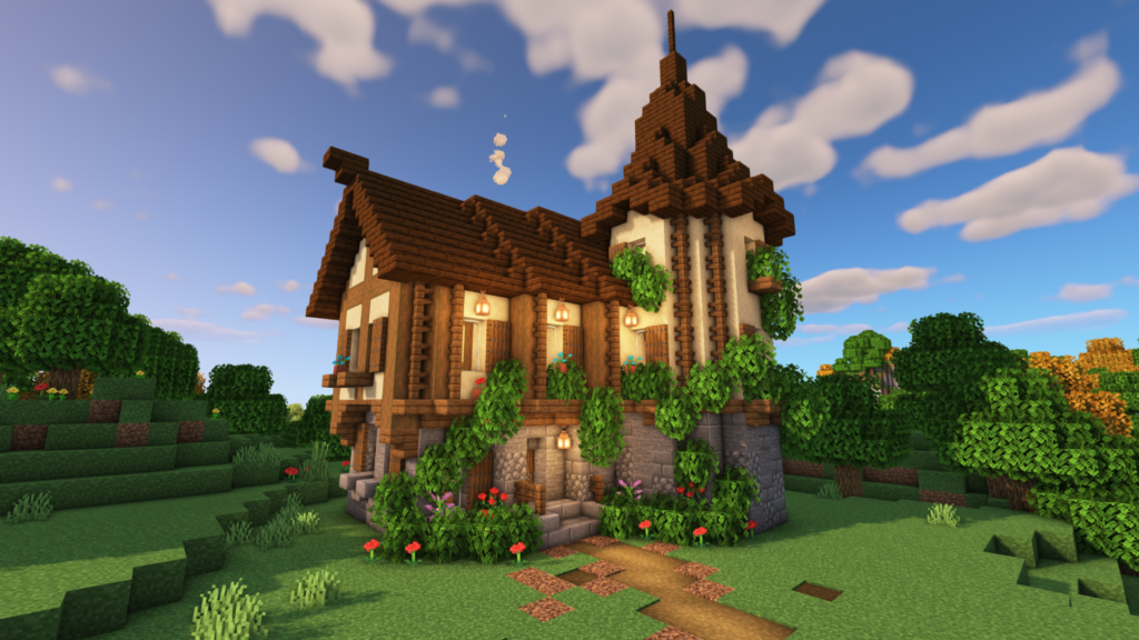 small cute medieval house minecraft